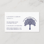 Moderne bloeiende & bloeiende stamboom visitekaartje (Achterkant)