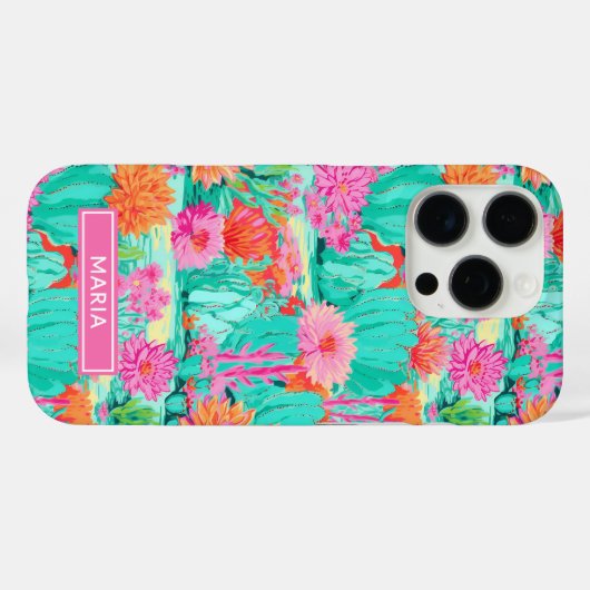 Moderne Bloeiende Cactussen Persoonlijk Case-Mate iPhone Case (Achterkant (horizontaal))