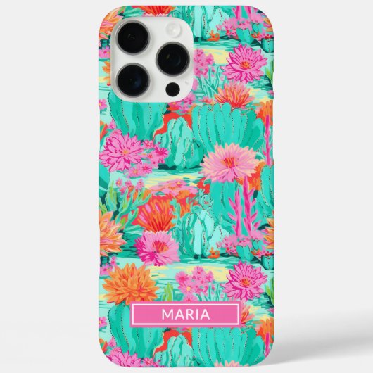 Moderne Bloeiende Cactussen Persoonlijk Case-Mate iPhone Case (Achterkant)