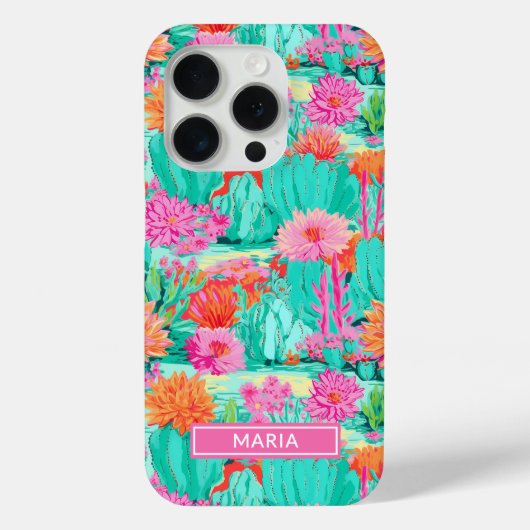 Moderne Bloeiende Cactussen Persoonlijk Case-Mate iPhone Case (Achterkant)