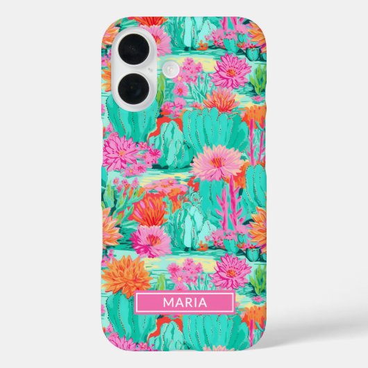 Moderne Bloeiende Cactussen Persoonlijk Case-Mate iPhone Case (Achterkant)