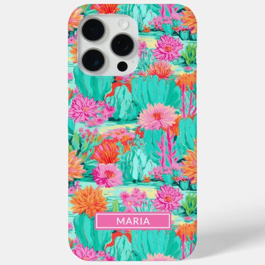 Moderne Bloeiende Cactussen Persoonlijk Case-Mate iPhone Case (Achterkant)