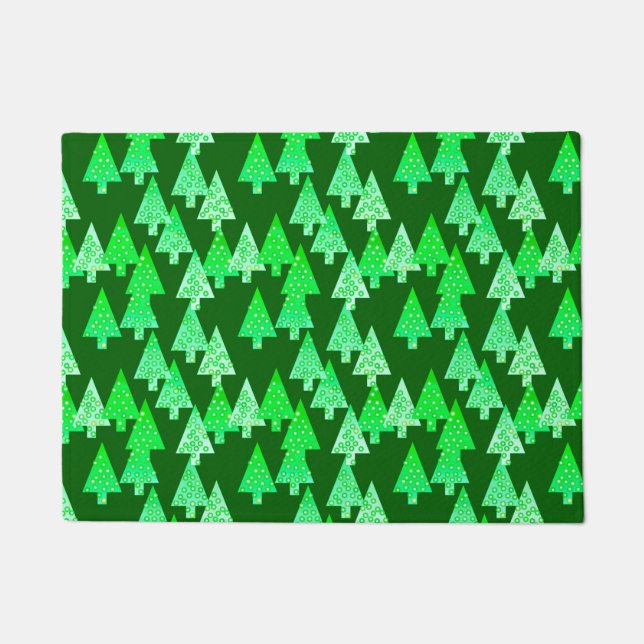 Moderne, bloeiende kerstbomen Pine Green  Deurmat (Voorkant)