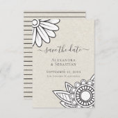 Moderne bloeiende typografie bespaart de datum van kaart (Voorkant / Achterkant)