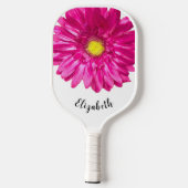 Moderne bloem aangepaste naam roze pickleball-padd pickleball paddle (Achterkant)