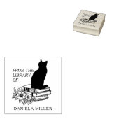 Moderne Bloem Bibliotheek Kat Rubberstempel (Gestempeld)