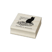 Moderne Bloem Bibliotheek Kat Rubberstempel (Stempel)