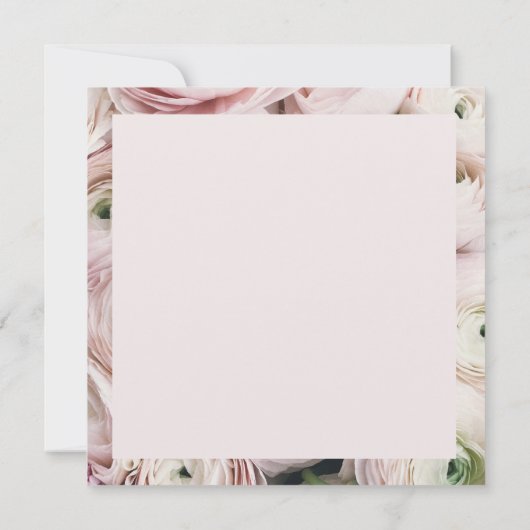 Moderne bloem blush roze bruiloft uitnodiging (Achterkant)