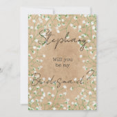 Moderne Bloem Boho Chic Wil je mijn bruidsmeisje z Kaart (Voorkant)