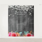 Moderne Bloem Boho Fotohokje Achtergrond Wandkleed (Voorkant)