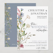 Moderne Bloem Boho | Wilde Bloem Bruiloft  Kaart (Voorkant / Achterkant)