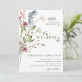 Moderne Bloem Boho | Wilde Bloem Bruiloft  Kaart (Staand voorkant)