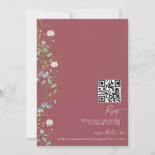 Moderne Bloem Boho | Wilde Bloemen Bruiloft Kaart (Achterkant)