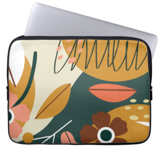 Moderne bloem botanisch laptop sleeve