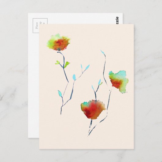 Moderne bloem briefkaart (Voorkant / Achterkant)