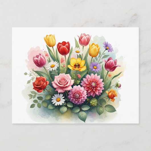 Moderne bloem briefkaart (Voorkant)