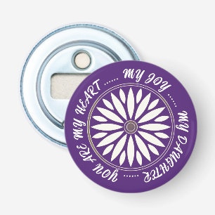 MODERNE BLOEM CADO VAN MOM DAD ZUS ZOON BAAS BUTTON FLESOPENER