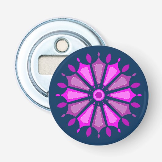 MODERNE BLOEM CADO VAN MOM DAD ZUS ZOON BAAS BUTTON FLESOPENER (Voorkant)