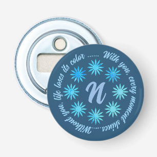 MODERNE BLOEM CADO VAN MOM DAD ZUS ZOON BAAS CO BUTTON FLESOPENER