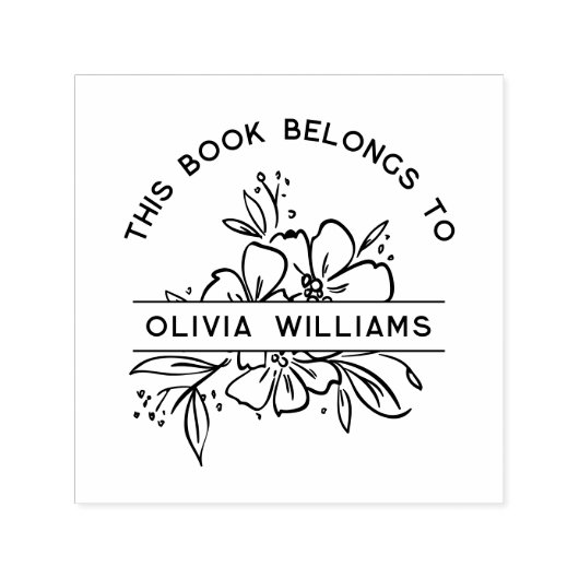 Moderne bloem Deze boeken behoren aan Aangepaste n Zelfinktende Stempel (Design)
