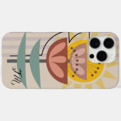 Moderne bloem en aangepaste tekst Case-Mate iPhone case (Achterkant (horizontaal))