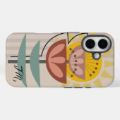 Moderne bloem en aangepaste tekst Case-Mate iPhone case (Achterkant (horizontaal))