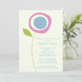 Moderne bloem Flower Baby Shower-uitnodigingen Kaart (Staand voorkant)