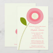 Moderne bloem Flower Baby Shower-uitnodigingen Kaart (Voorkant / Achterkant)