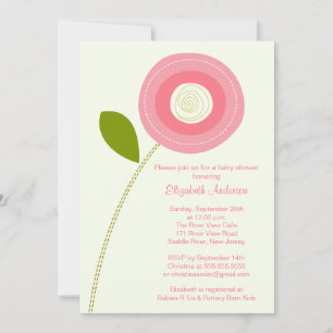 Moderne bloem Flower Baby Shower-uitnodigingen Kaart