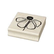 Moderne bloem hout kunst stempel