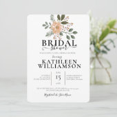 Moderne Bloem Illustratie Bruidsmeisje Feest Kaart (Staand voorkant)