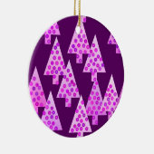 Moderne bloem Kerstbomen - amethist paars Keramisch Ornament (Rechts)