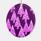 Moderne bloem Kerstbomen - amethist paars Keramisch Ornament (Links)
