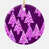 Moderne bloem Kerstbomen - amethist paars Keramisch Ornament (Achterkant)