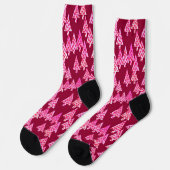 Moderne Bloem Kerstbomen, Burgundy & Roze Sokken (Links)