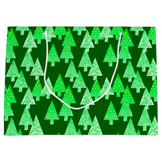 Moderne Bloem Kerstbomen, dennengroen Groot Cadeauzakje (Voorkant)