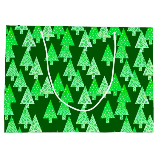 Moderne Bloem Kerstbomen, dennengroen Groot Cadeauzakje (Achterkant)