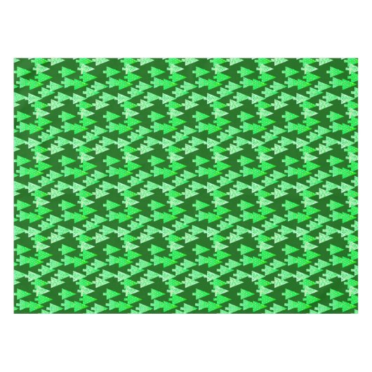 Moderne Bloem Kerstbomen, dennengroen Tafelkleed (Voorkant (Horizontaal))