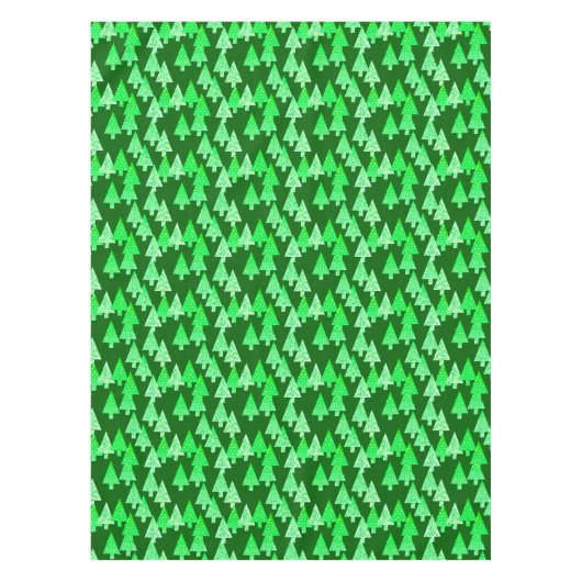 Moderne Bloem Kerstbomen, dennengroen Tafelkleed (Voorkant)