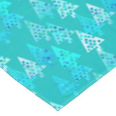 Moderne Bloem Kerstbomen, Turquoise en Aqua Tafelkleed (Gekanteld)