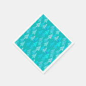 Moderne bloem Kerstbomen - turquoise Servetten (Hoek)