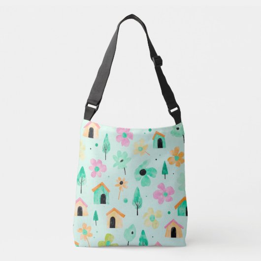 Moderne Bloem Kunst Tas (Voorkant)