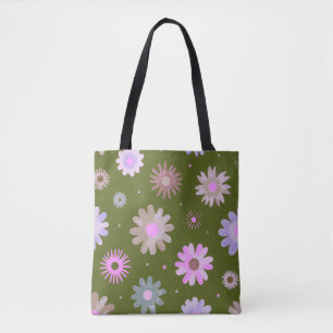 Moderne Bloem Motief Schoudertas Tote Bag