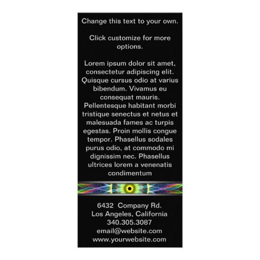 Moderne bloem oog reclamekaart (Achterkant)