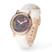 Moderne Bloem Paisley eWatch Horloge (Hoek)