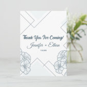 Moderne Bloem Panty Geometrische Patroon Bruiloft Bedankkaart (Staand voorkant)