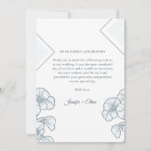 Moderne Bloem Panty Geometrische Patroon Bruiloft Bedankkaart (Achterkant)