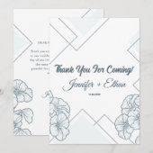 Moderne Bloem Panty Geometrische Patroon Bruiloft Bedankkaart (Voorkant / Achterkant)