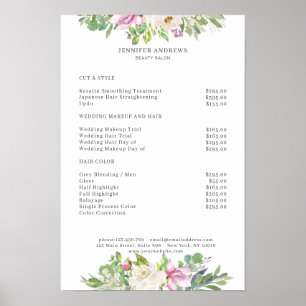 Moderne Bloem Prijslijst Poster