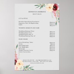 Moderne Bloem Prijslijst Poster